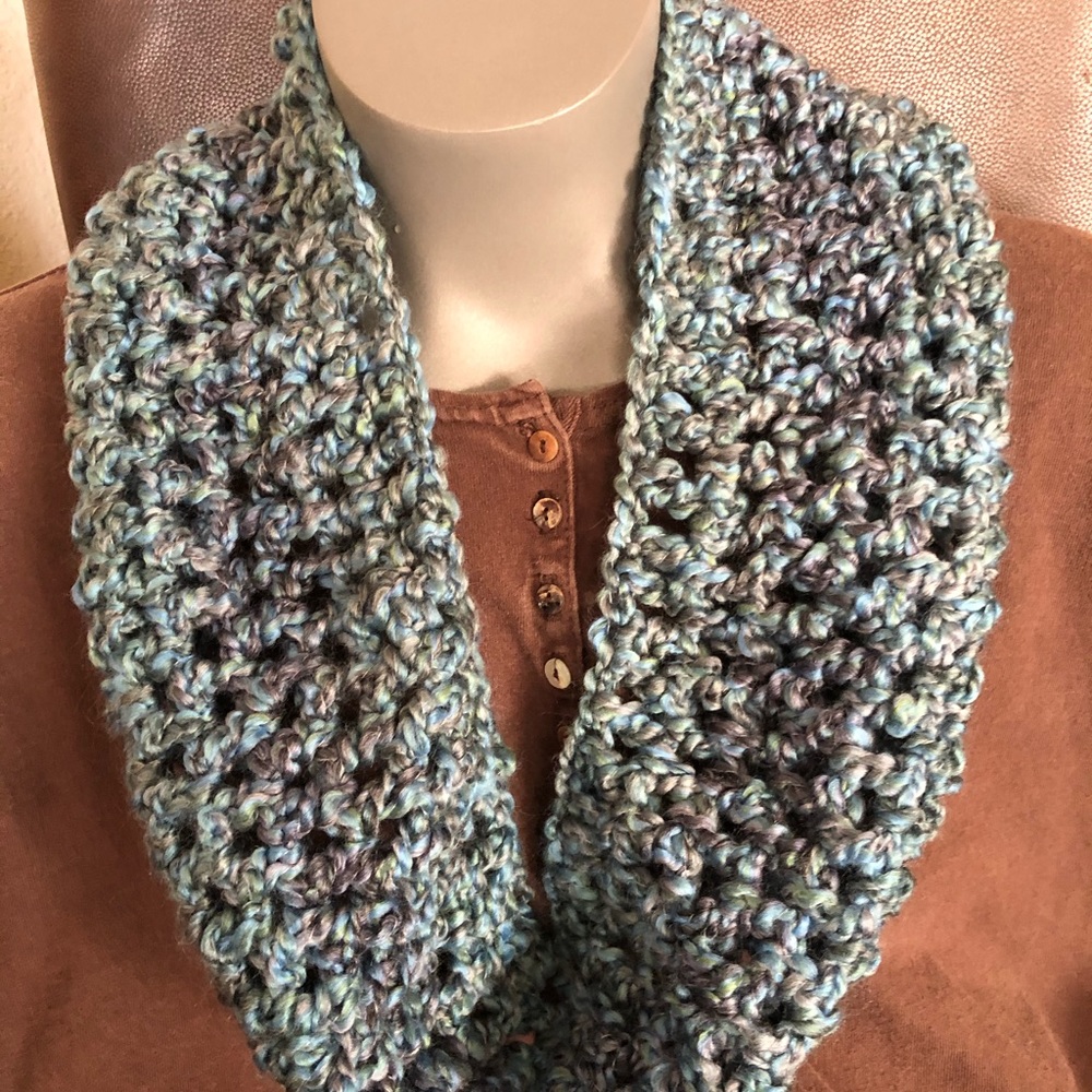 Cowl scarf very soft and comfy shades of blue